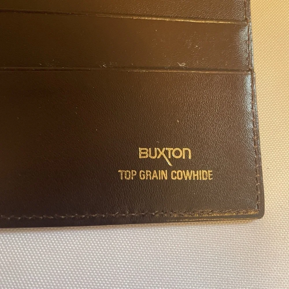 Vintage Lord Buxton Saddle Cowhide Bifold Leather Unisex Card Case Wallet USA